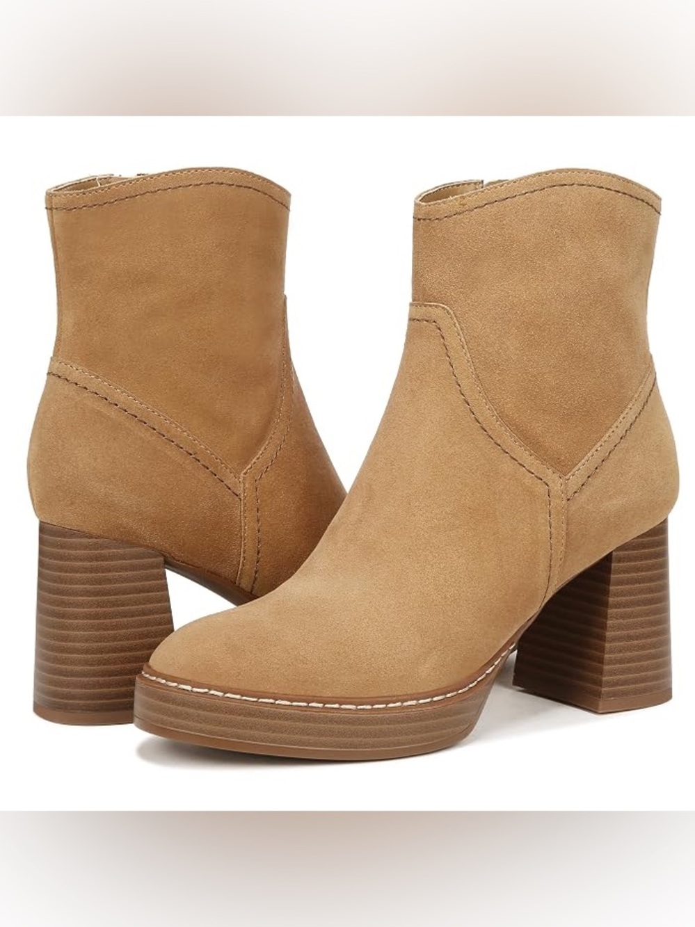 Naturalizer Orlean Golden Carmel Tan Suede Ankle Boots Sz 10
